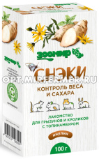Корм д/грызунов и кроликов Снэки контроль веса и сахара с топинамбуром 100г/6/Зоомир