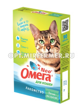 Мультивит. лакомства д/кошек Омега Neo+ Кошачья мята 90табл 5/50